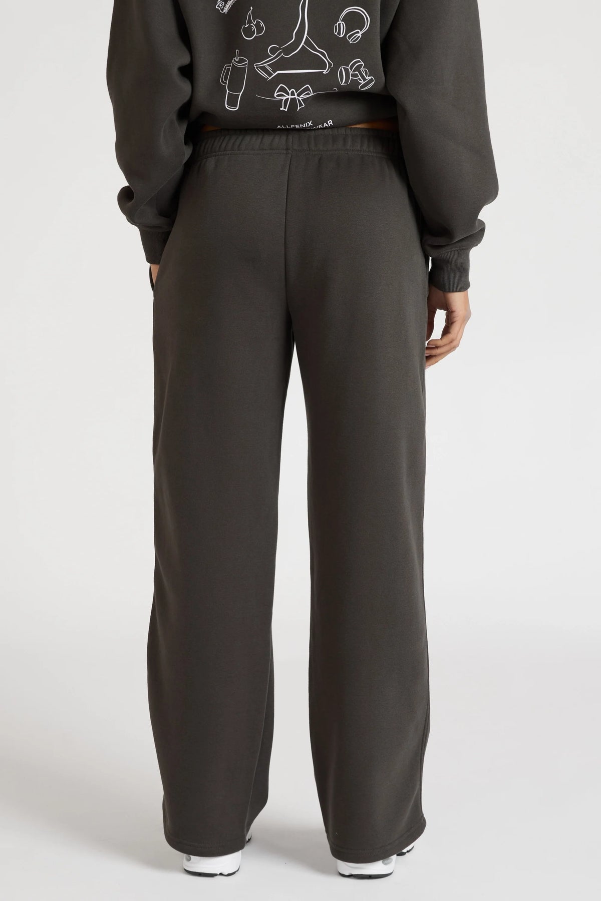 Wide Leg Track Pant (Black)