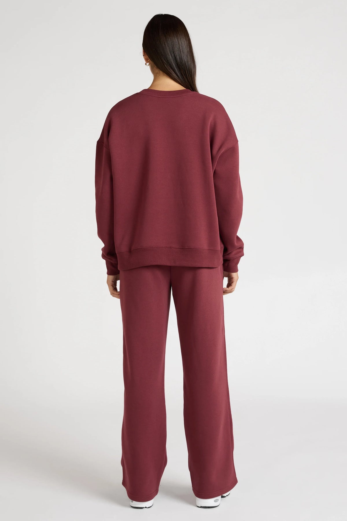 Wide Leg Track Pant (Burgundy)