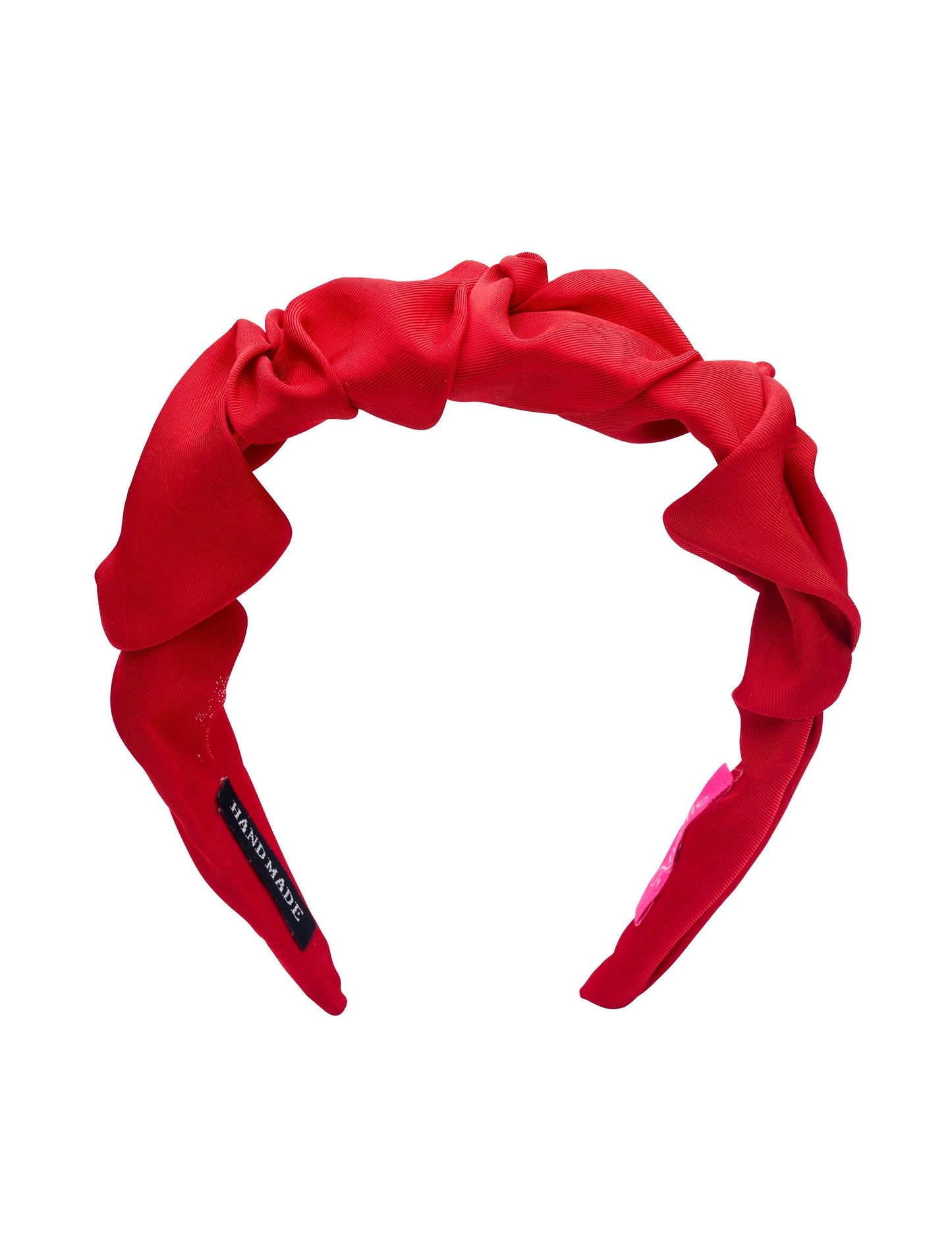 GROUP48 Wine Red Ruffle Satin Headband (Print)