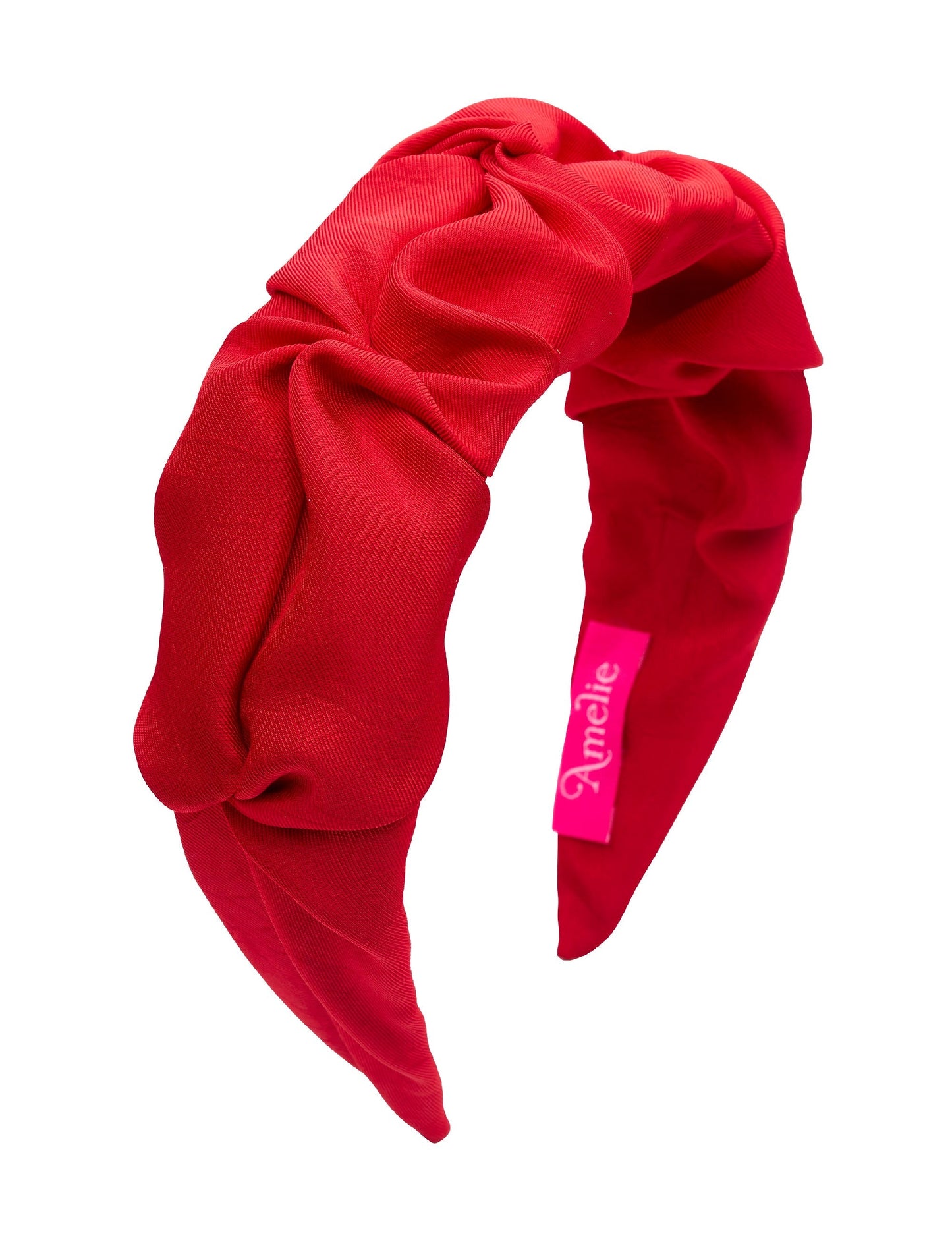 Image of Hair Accessories. Productname: Colette Wine Red Ruffle Satin Headband in Print colour by brand - Colette