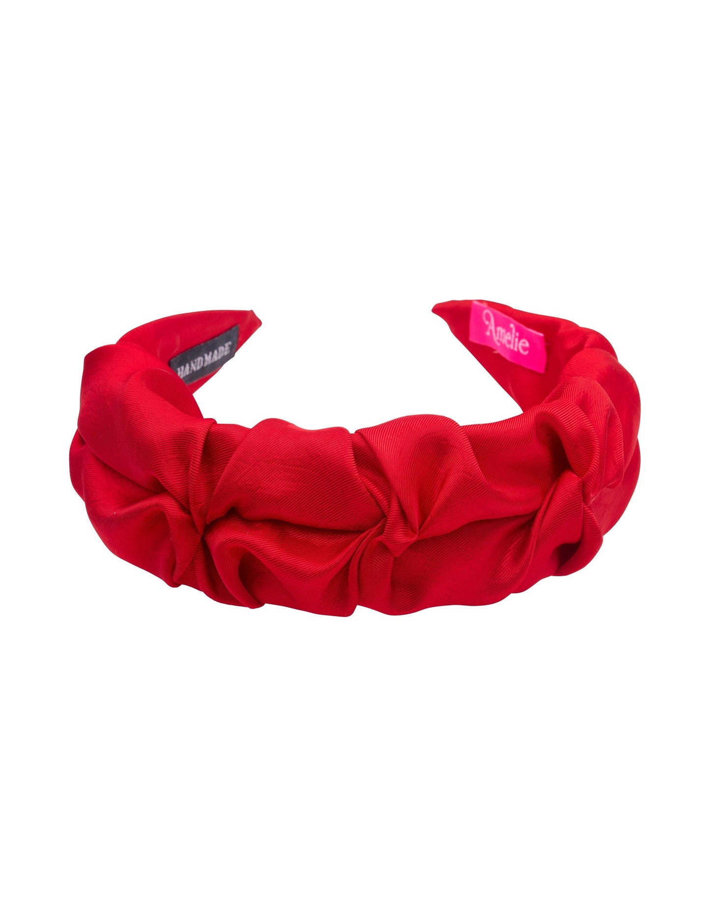 GROUP48 Wine Red Ruffle Satin Headband (Print)