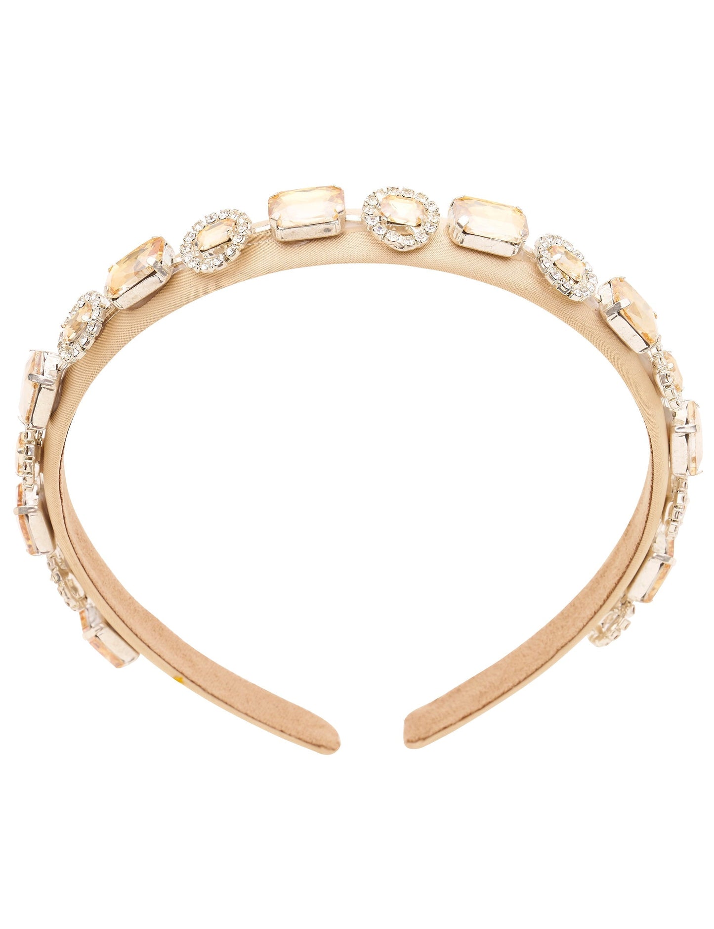 GROUP48 Champagne Bejewelled Narrow Headband (Print)
