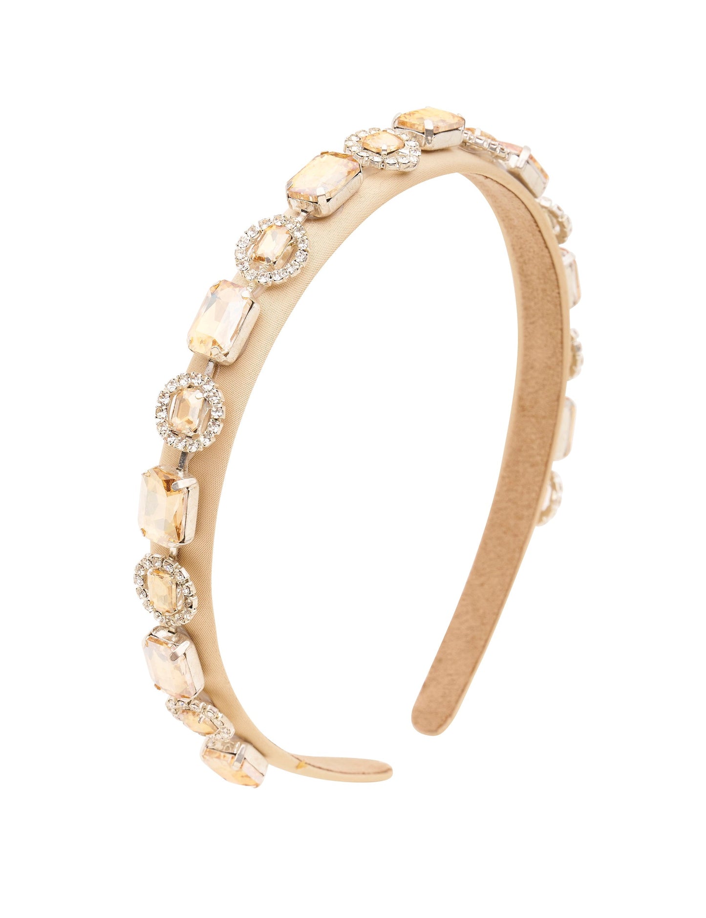 GROUP48 Champagne Bejewelled Narrow Headband (Print)