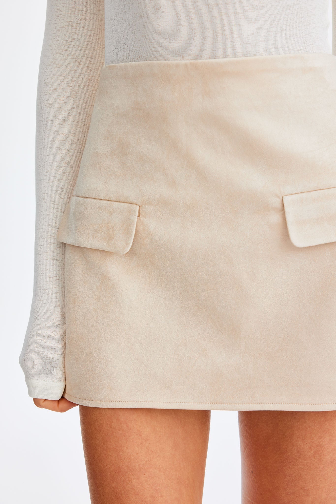 SNDYS AMELIA ULTRA MINI SKIRT (Chalk)