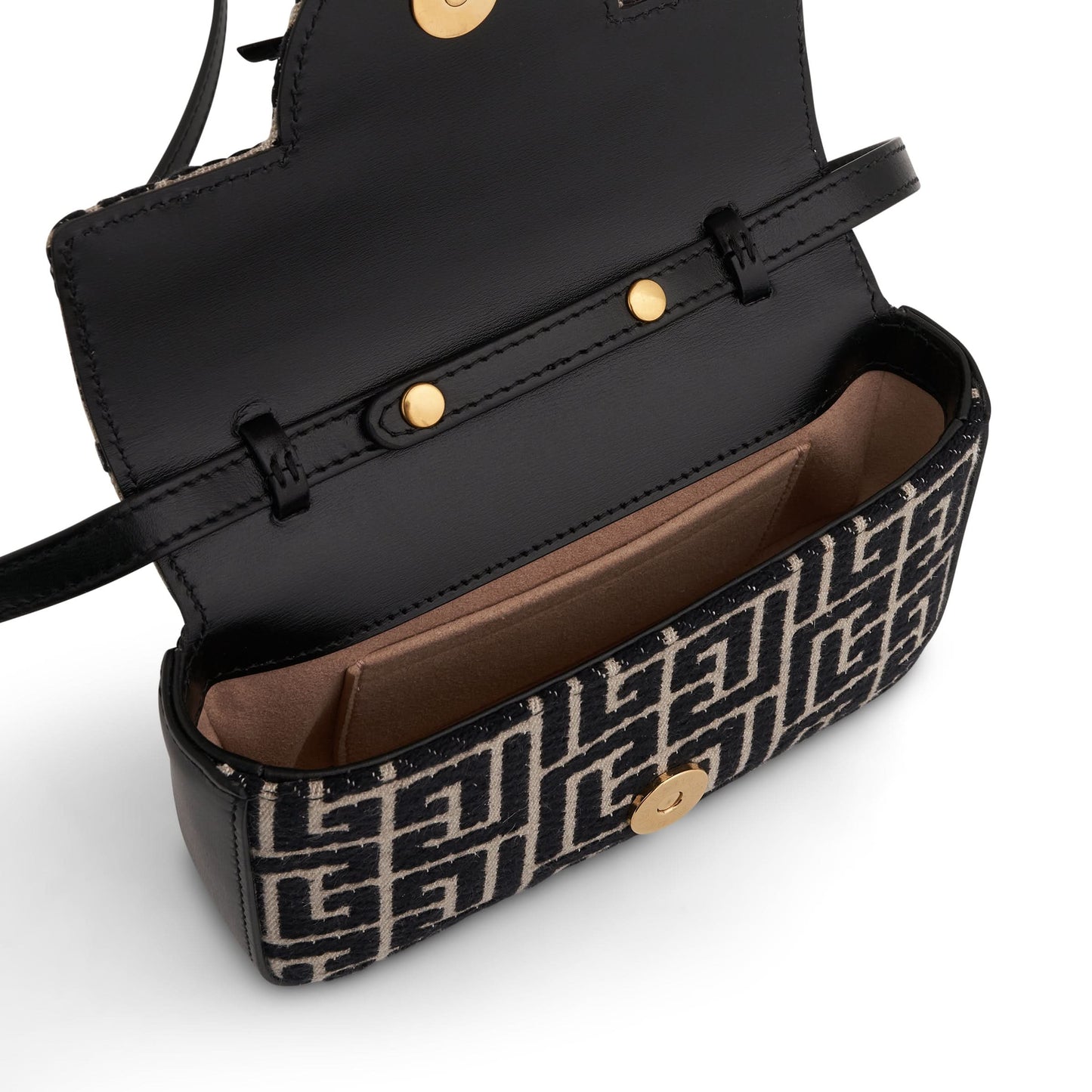 BALMAIN Monogram Jacquard Mini Bag (White)