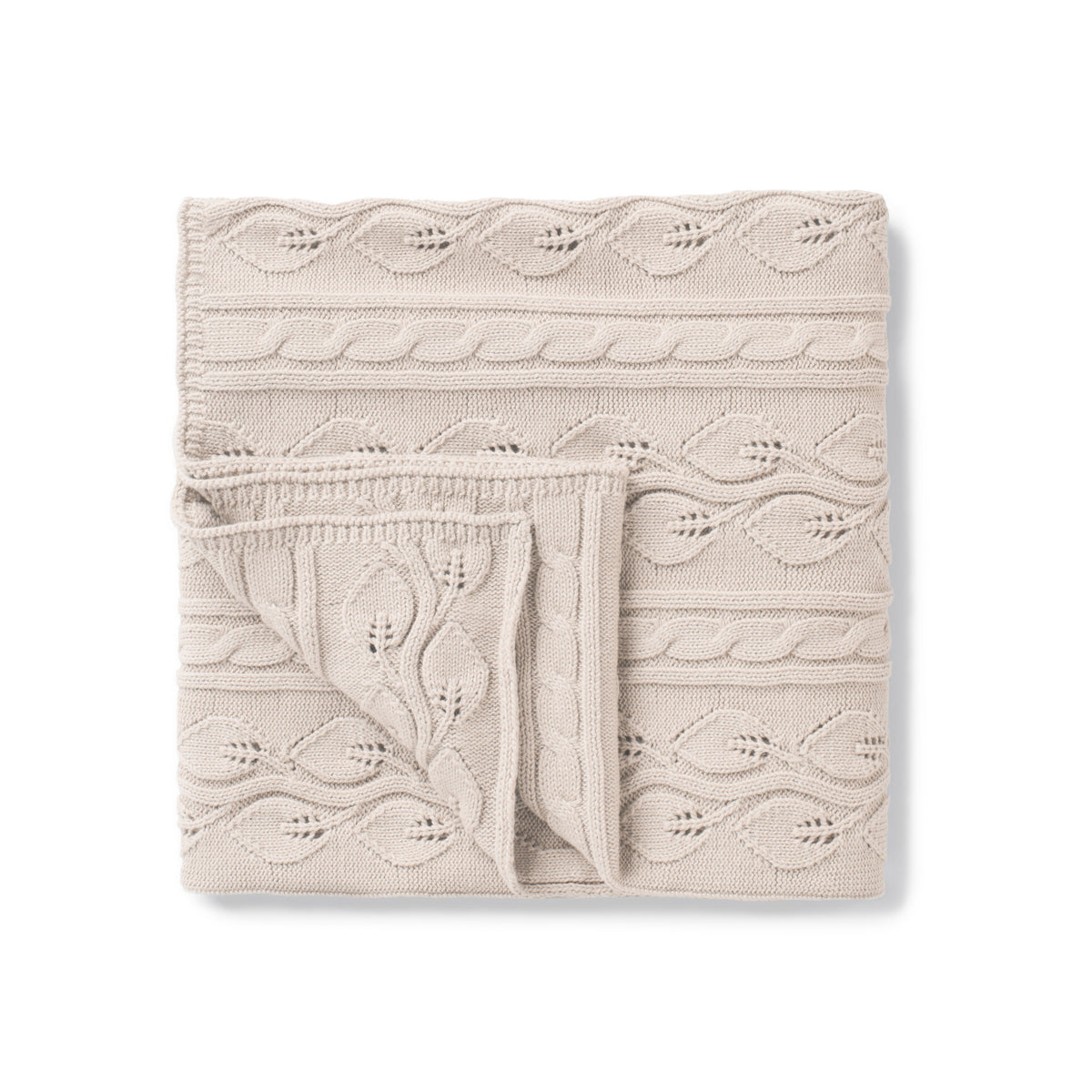 Oat Cable Knit Blanket