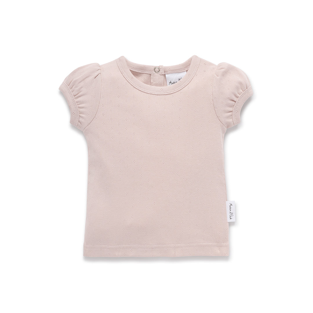 Pink Bloom Pointelle Ruffle Top