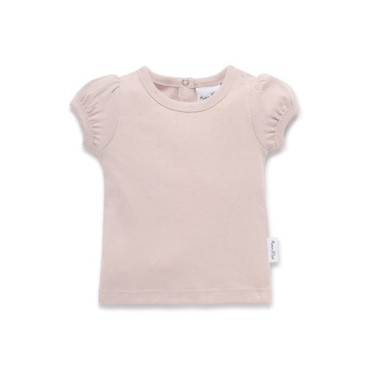 Pink Bloom Pointelle Ruffle Top