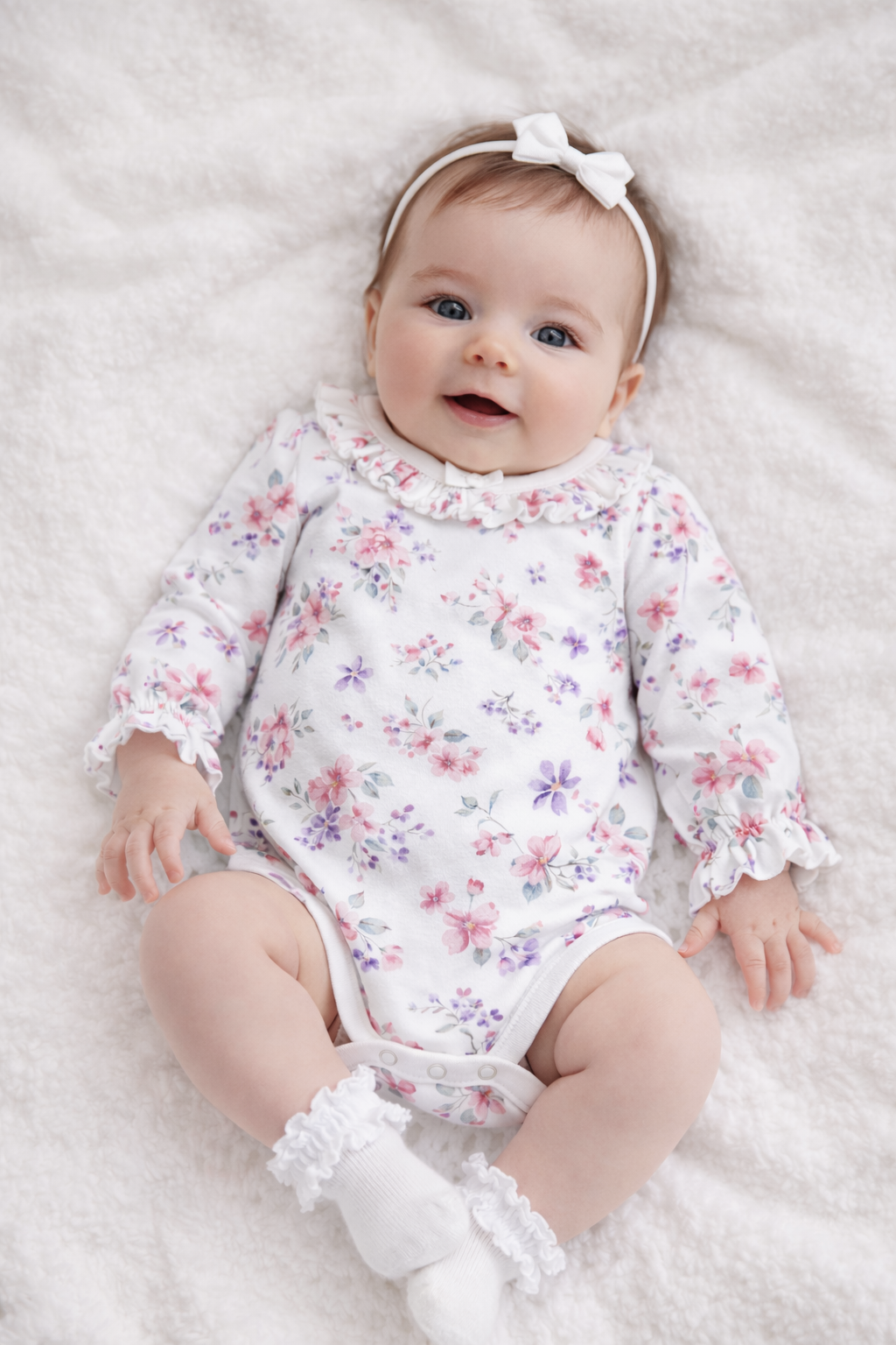 Pastel Bloom Ruffle Onesie