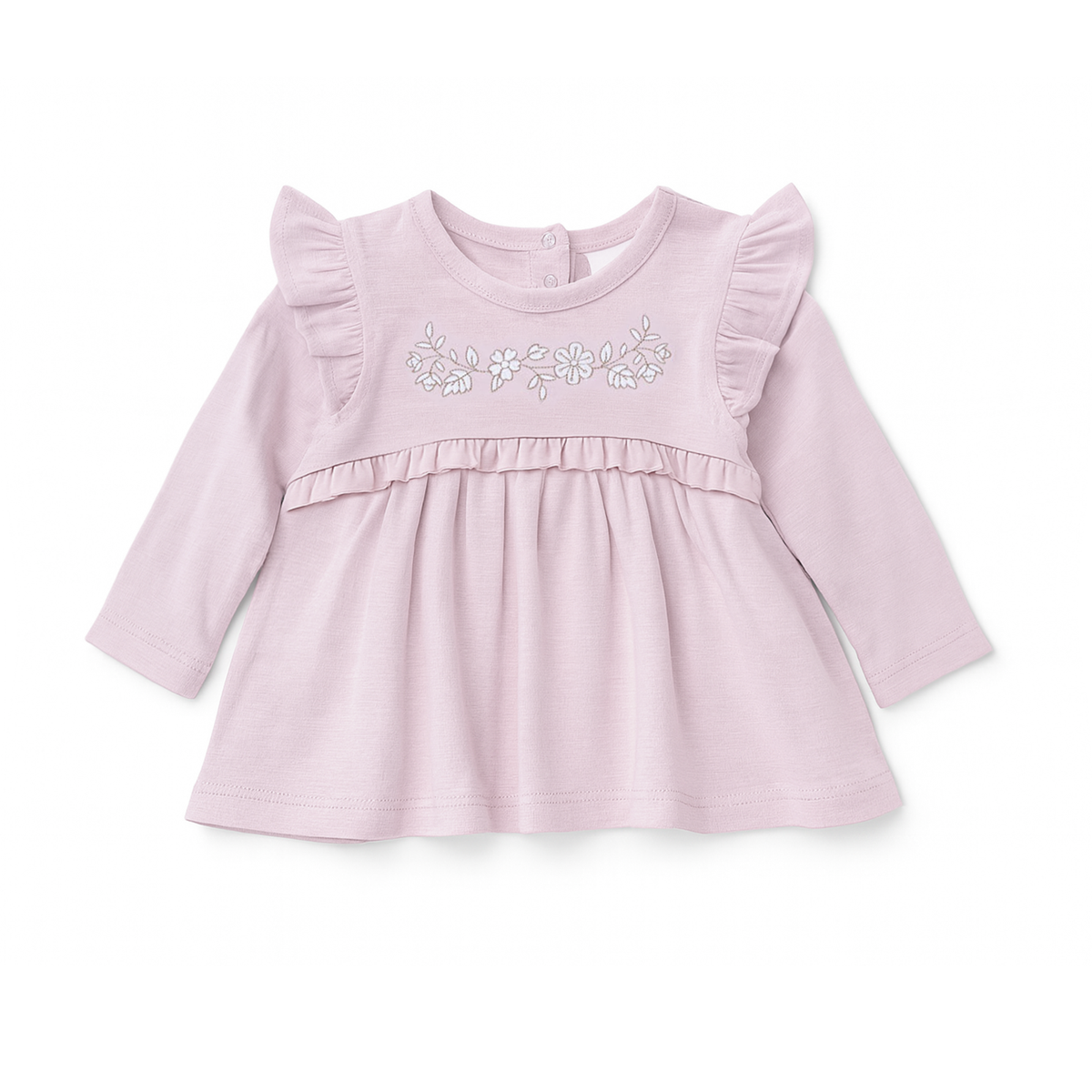Pink Embroidered Ruffle Top