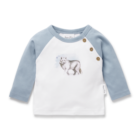 Snow Wolf Print LS Tee