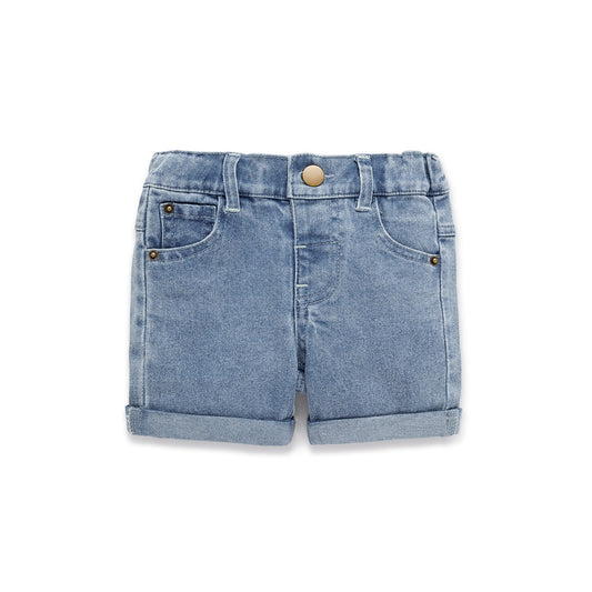 Mid Wash Denim Shorts