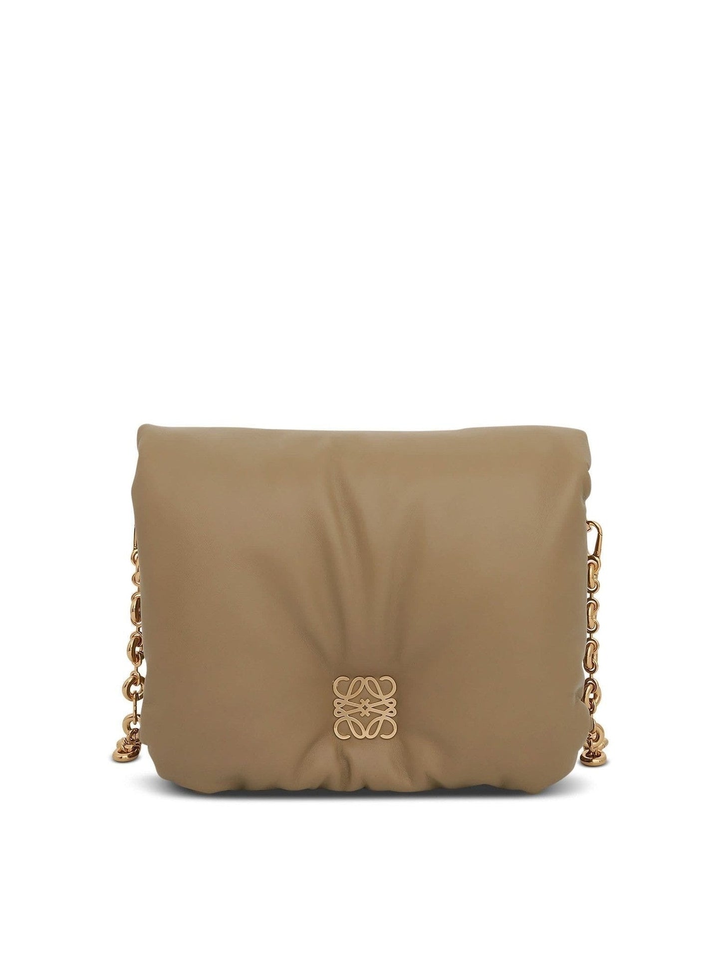 Image of Bags. Productname: LOEWE Puffer Goya Bag in Shiny Nappa Lambskin in Clay Green colour by brand - LOEWE
