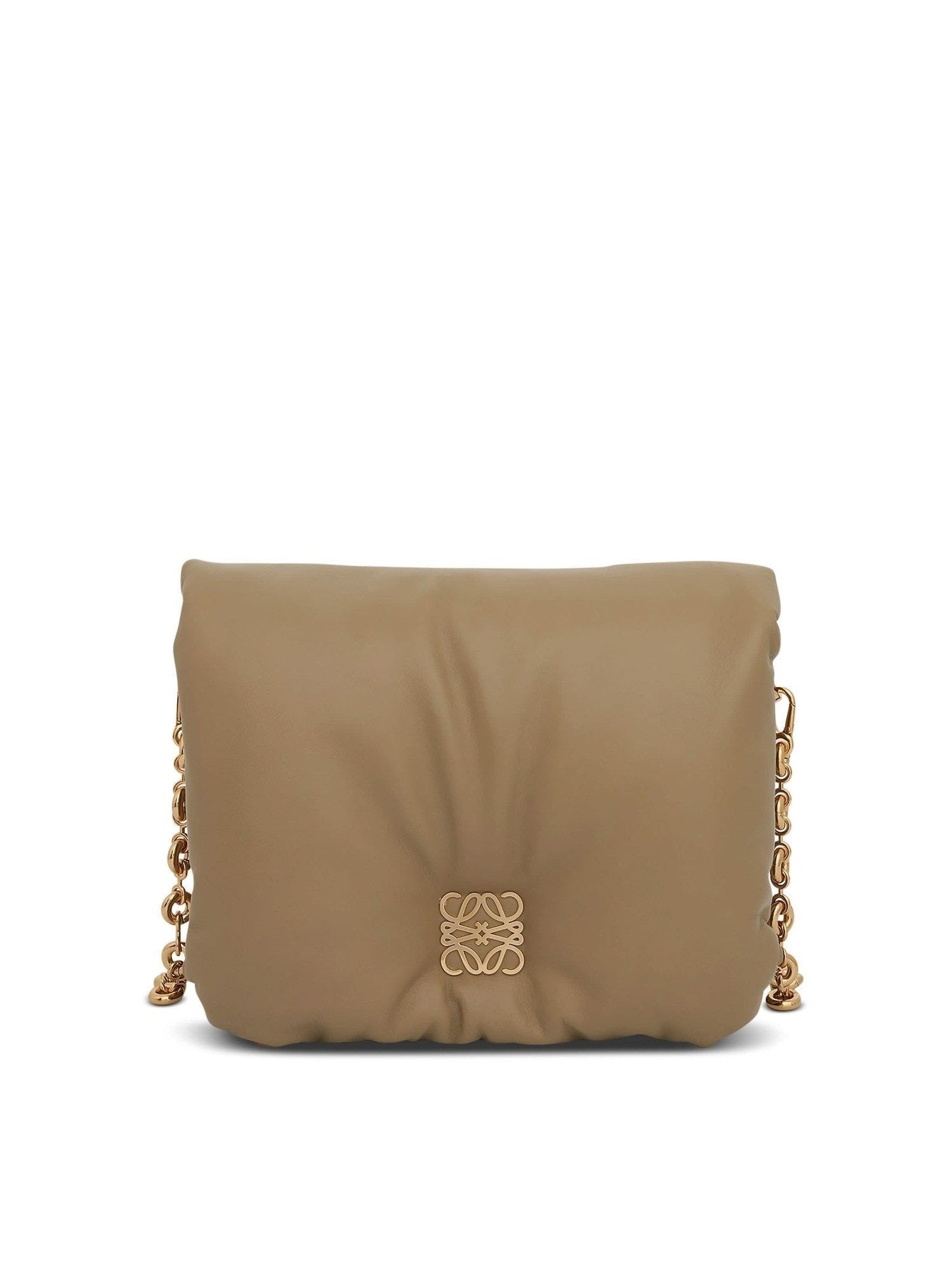 Image of Bags. Productname: LOEWE Puffer Goya Bag in Shiny Nappa Lambskin in Clay Green colour by brand - LOEWE