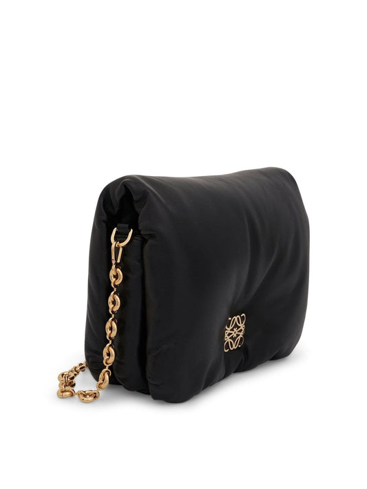 LOEWE Puffer Goya Bag (Shiny Nappa Lambskin in Black)