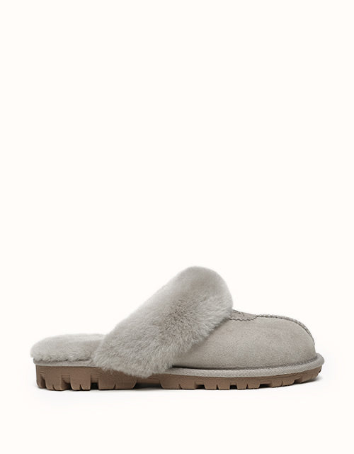 Image of Slippers. Product name - AUSTRALIAN SHEPHERD® Waffle Slippers in Goat Grey colour by brand - Ugg Australian Shepherd
