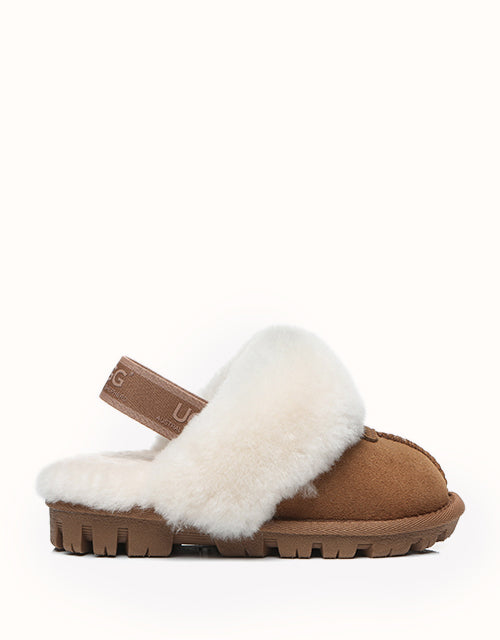Image of Slippers. Product name - AUSTRALIAN SHEPHERD® Kids Suzie Slippers in Chestnut colour by brand - Ugg Australian Shepherd