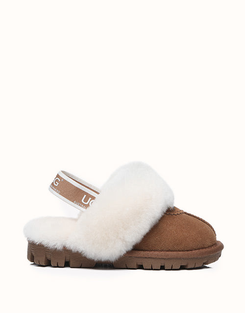 Image of Slippers. Product name - AUSTRALIAN SHEPHERD® Kids Waffle Plus Slippers in Chestnut colour by brand - Australian Shepherd