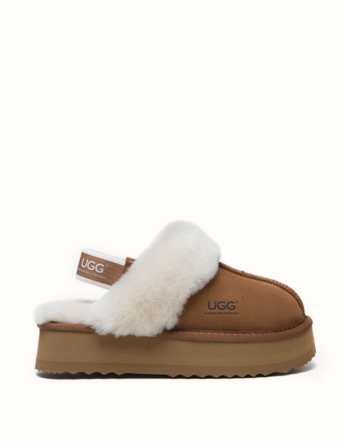Image of Heels. Product name - AUSTRALIAN SHEPHERD® Muffin Platform Slippers in Dawn Pink colour by brand - Australian Shepherd