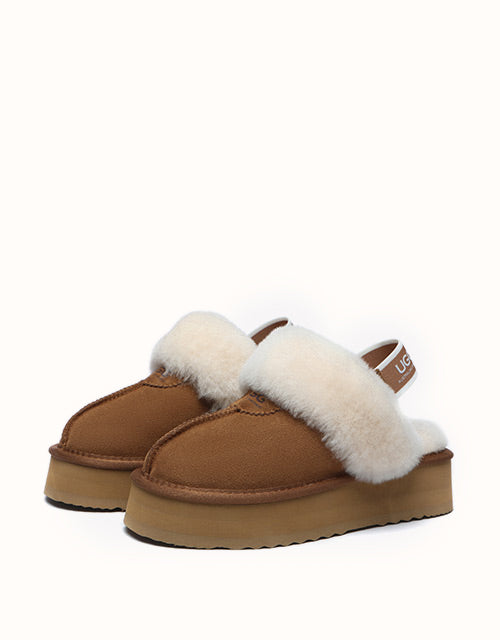 AUSTRALIAN SHEPHERD® Waffle Platform Slippers (Chestnut)