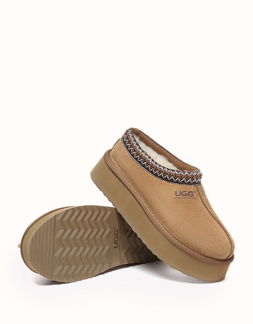 Ugg AUSTRALIAN SHEPHERD® Hippie Platform Slippers (Chestnut)