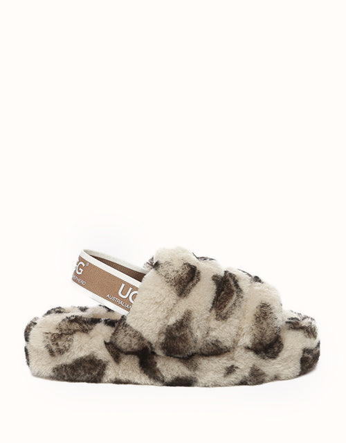 Image of Slippers. Product name - AUSTRALIAN SHEPHERD® Kids Puffy Leopard Slippers in Leopard colour by brand - Ugg Australian Shepherd