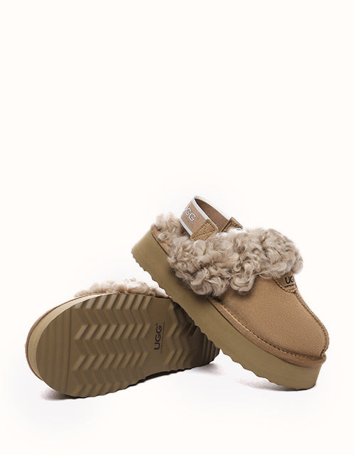 Ugg AUSTRALIAN SHEPHERD® Waffle Curly Platform Slippers (Chestnut)