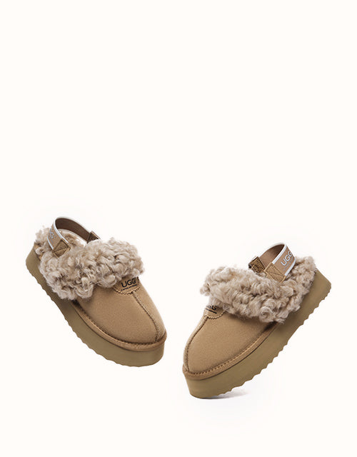 Ugg AUSTRALIAN SHEPHERD® Waffle Curly Platform Slippers (Chestnut)