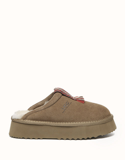 Image of Slippers. Product name - AUSTRALIAN SHEPHERD® Calla Slippers in Chestnut colour by brand - Ugg Australian Shepherd