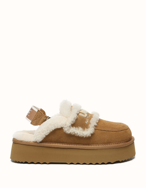 Image of Heels. Product name - AUSTRALIAN SHEPHERD® Rilee Platform Slippers in Chestnut colour by brand - Ugg Australian Shepherd