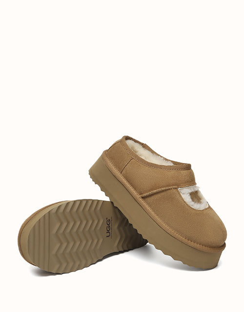 Ugg AUSTRALIAN SHEPHERD® Carmella Mary Jane Slippers (Chestnut)
