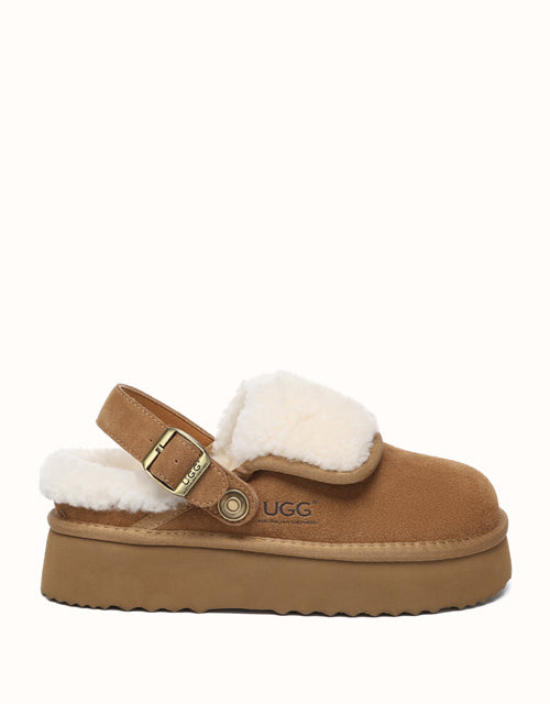 Image of Heels. Product name - AUSTRALIAN SHEPHERD® Tenley Platform in Chestnut colour by brand - Ugg Australian Shepherd