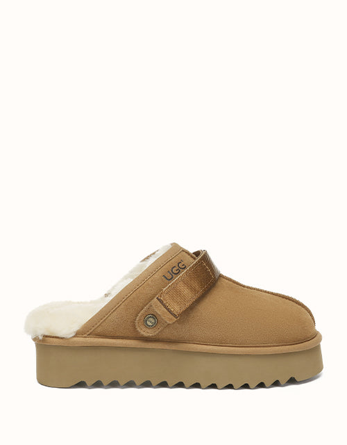 Image of Slippers. Product name - AUSTRALIAN SHEPHERD® Cozeln Slippers in Chestnut colour by brand - Ugg Australian Shepherd