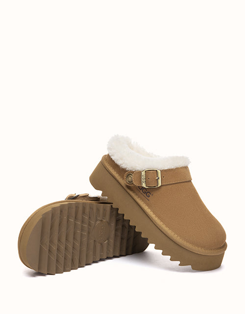 Ugg AUSTRALIAN SHEPHERD® Pulsey Platform Slippers (Chestnut)