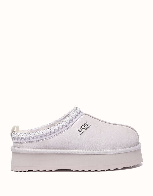 Image of Heels. Product name - AUSTRALIAN SHEPHERD® Tay Platform Muti-Colour Slippers in Denim Blue colour by brand - Ugg Australian Shepherd