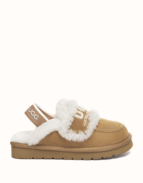 Image of Slippers. Product name - AUSTRALIAN SHEPHERD® Rilee Kids Slippers in Chestnut colour by brand - Ugg Australian Shepherd