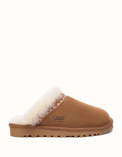 Image of Slippers. Product name - AUSTRALIAN SHEPHERD® Liora Slippers in Chestnut colour by brand - Ugg Australian Shepherd