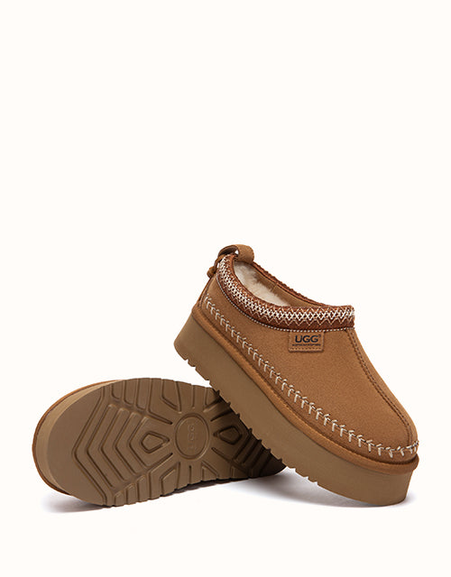 Ugg AUSTRALIAN SHEPHERD® Canlia Platform Slippers (Chestnut)