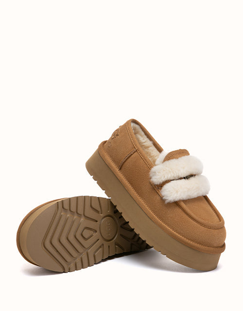 Ugg AUSTRALIAN SHEPHERD® Mora Platform Slippers (Chestnut)