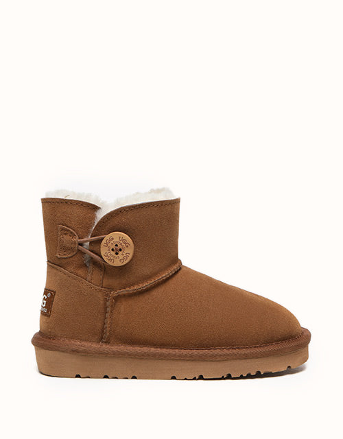 Image of Boots. Product name - AUSTRALIAN SHEPHERD® Nolan Kids Mini Button Boots in Chestnut colour by brand - Australian Shepherd