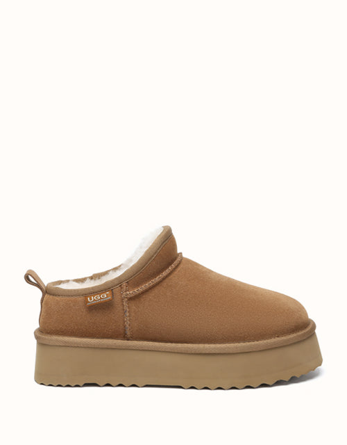 Image of Heels. Product name - AUSTRALIAN SHEPHERD® Nano Classic Platform Boots in Chocolate colour by brand - Ugg Australian Shepherd