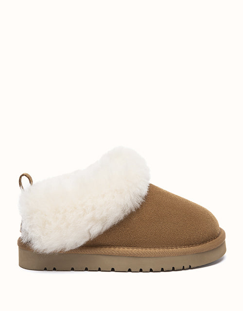 Image of Slippers. Product name - AUSTRALIAN SHEPHERD® Glacial Kids Slippers in Chestnut colour by brand - Ugg Australian Shepherd