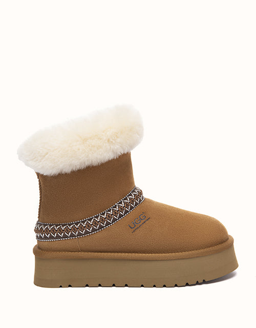 Ugg AUSTRALIAN SHEPHERD® Short Fayle Platform Boots (Chestnut)