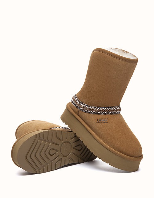 Ugg AUSTRALIAN SHEPHERD® Short Fayle Platform Boots (Chestnut)