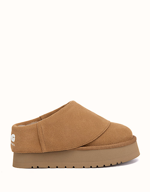 Image of Slippers. Product name - AUSTRALIAN SHEPHERD® Nellia Slippers in Chestnut colour by brand - Ugg Australian Shepherd