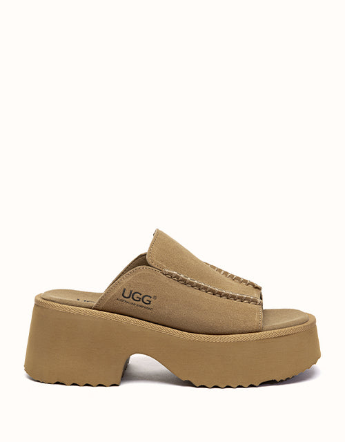 Image of Sandals. Product name - Australian Shepherd® Haive Sandals in Chestnut colour by brand - Ugg Australian Shepherd