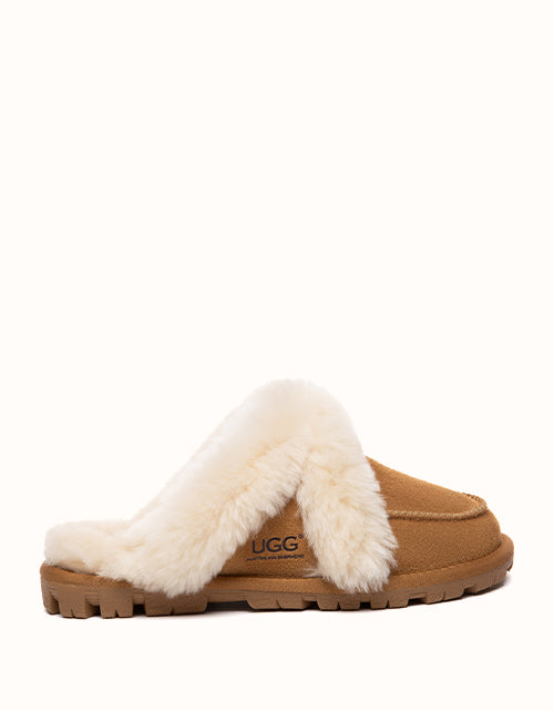 Image of Slippers. Product name - AUSTRALIAN SHEPHERD® Doria Slippers in Chestnut colour by brand - Ugg Australian Shepherd