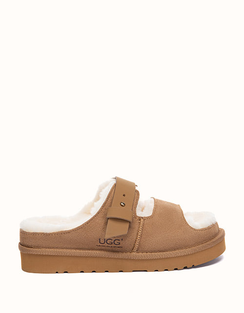 Image of Slippers. Product name - AUSTRALIAN SHEPHERD® Clava Slippers in Chestnut colour by brand - Ugg Australian Shepherd