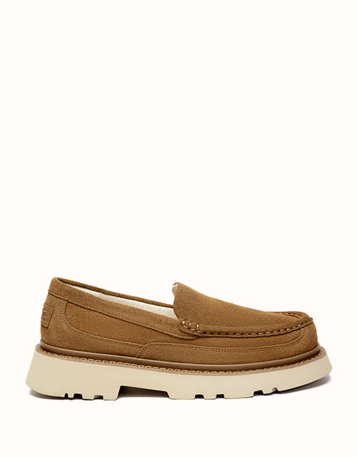 Image of Flats. Product name - AUSTRALIAN SHEPHERD® Zeric Loafers in Chestnut colour by brand - Ugg Australian Shepherd