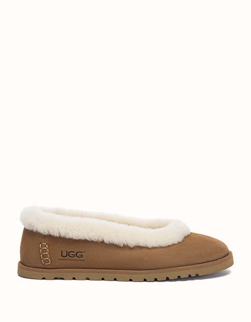 Image of Slippers. Product name - AUSTRALIAN SHEPHERD® Milea Slippers in Chestnut colour by brand - Ugg Australian Shepherd